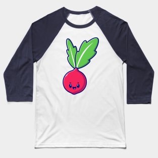 Cute Turnip Smile Cartoon Baseball T-Shirt